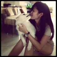With Mochi, the Japanese Spitz who was the brightest girl ever!